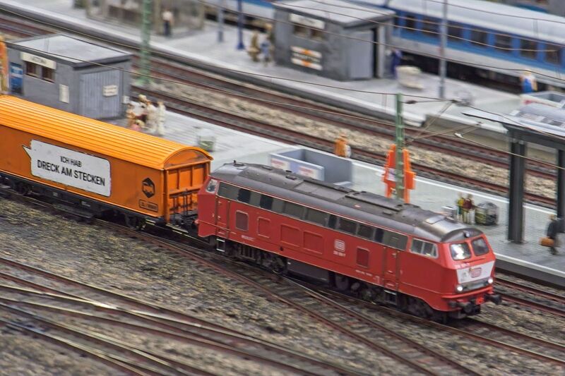 DC 25-0767-142.jpg :: Miniatur Wunderland Hamburg, Germany: The Miniatur Wunderland is, according to Guinness World Records, the largest model railway system in the world. It is located at the historic Speicherstadt in Hamburg and is one of the most popular and most visited sights in Germany. The exhibition includes around 1,230 digitally controlled trains with more than 12,000 wagons. The Wonderland is also designed with around 4,300 houses and bridges, more than 10,000 vehicles – of which around 350 drive independently on the installation – 47 airplanes and around 290,000 figures. The system features a recurring day-night lighting cycle and almost 500,000 built-in LED lights. Of the 7,000 m2 (75,347 sq ft) of floorspace, the models occupy 1,545 m2 (16,630 sq ft). P.s. Part of the Germany section of the exhibition. Altona, Hamburg. Photo taken 20/01/2025.