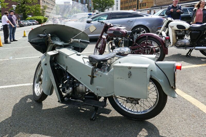 DC 25-0777-062.jpg :: Marlow House, Sidcup, Historic Police Cars Display: 1970 Velocette LE 0.2 also known as a Noddy Bike. Part of the Metropolitan Police Historic Vehicle Collection. Reg No. AUV 258H. Photo taken 08-06-2025