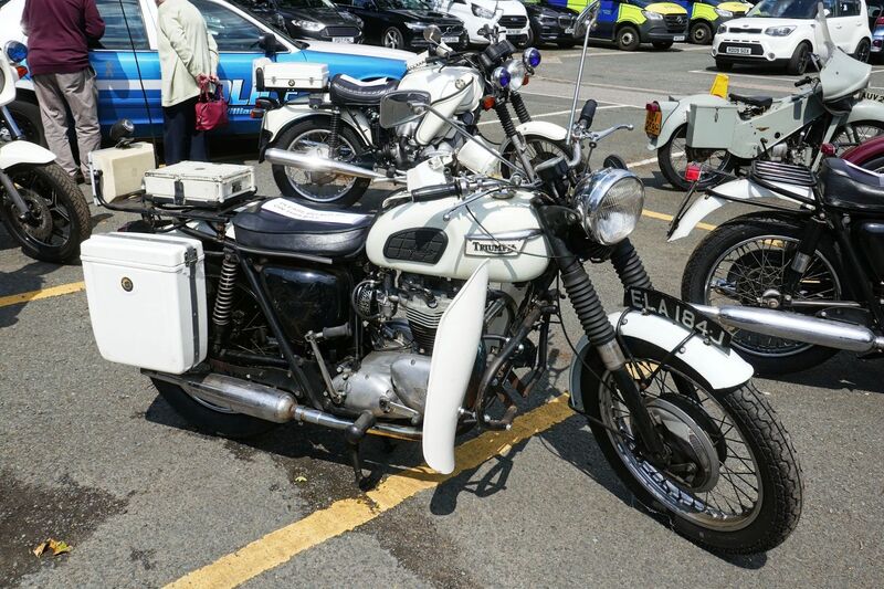DC 25-0777-067.jpg :: Marlow House, Sidcup, Historic Police Cars Display: 1971 Triumph Tiger. Part of the Metropolitan Police Historic Vehicle Collection. Reg No. ELA 184J. Photo taken 08-06-2025
