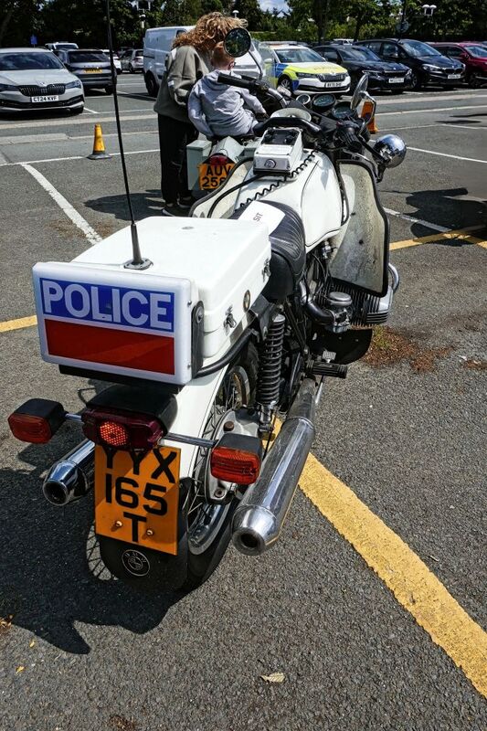 DC 25-0777-073.jpg :: Marlow House, Sidcup, Historic Police Cars Display: 1979 BMW R80. Part of the Metropolitan Police Historic Vehicle Collection. Reg No. YYX 165T. Photo taken 08-06-2025