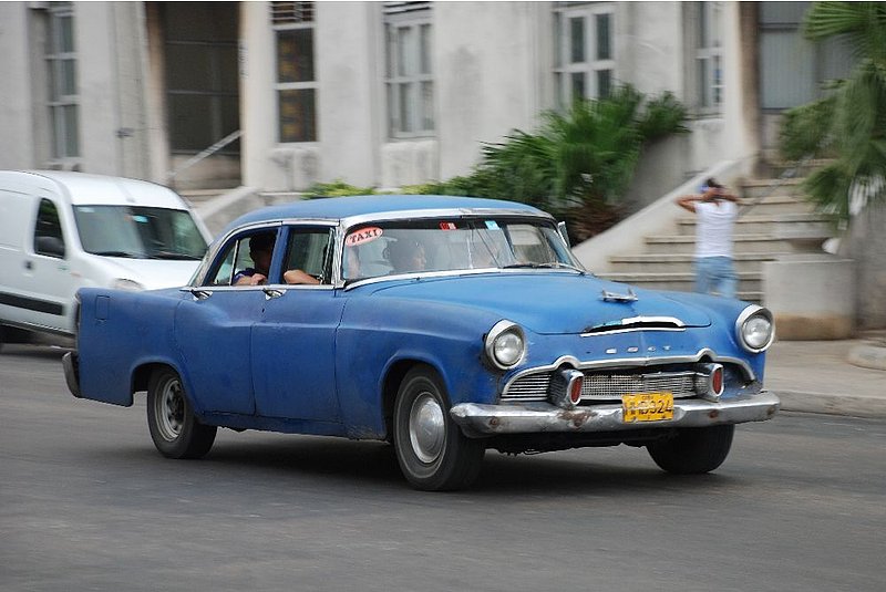 DC 11-0240-100.jpg :: 2011 - Cuban Classic Cars - 1956 De Soto Firedome Sedan, Outside the Hotel Tryp Habana Libre in Havana. Reg. No. HHB 324 on a Yellow Cuban plate. 27/05/2011  
