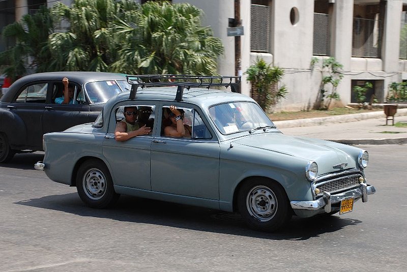 DC 11-0240-133.jpg :: 2011 - Cuban Classic Cars - 1957 Hillman Minx Series II. Seen outside the Hotel Tryp Habana Libre in Havana. Reg No. HHH 803 on cuban yellow plate. 26/05/2011
