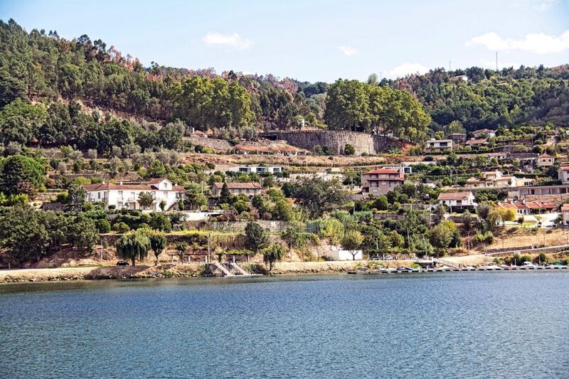 DC 22-0654-111.jpg :: Saga Douro River Cruise, Porto to Regua Lamego, River Douro: Early morning aboard the MS Douro Spirit departing Porto to Lamego. Embankment scenery on route to Lamego, passing Ribadouro. Photo taken 30/08/2022