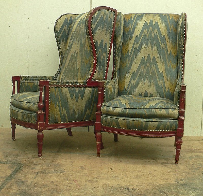 Pair of American 18th century style wingback chairs.jpg