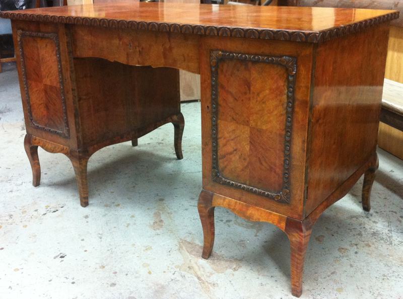 Swedish 1920s figured birch desk.jpg