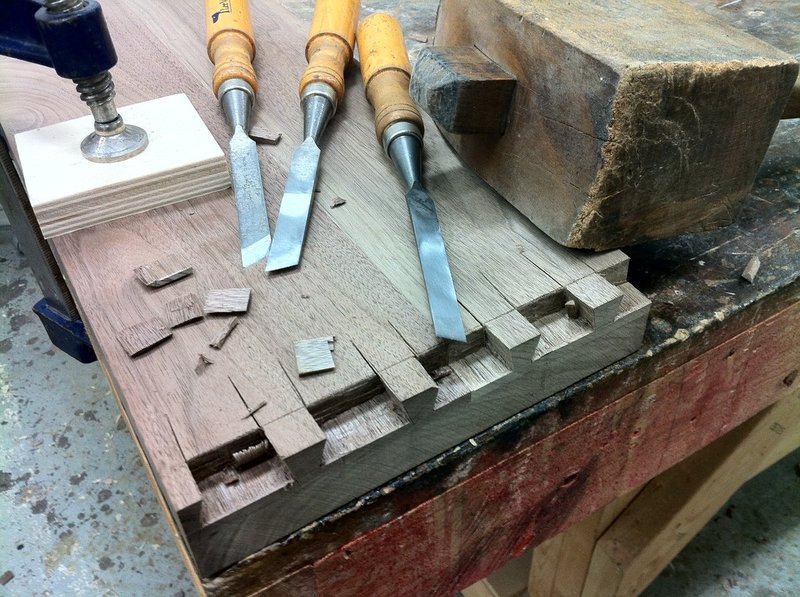 chiseling the pins.jpg