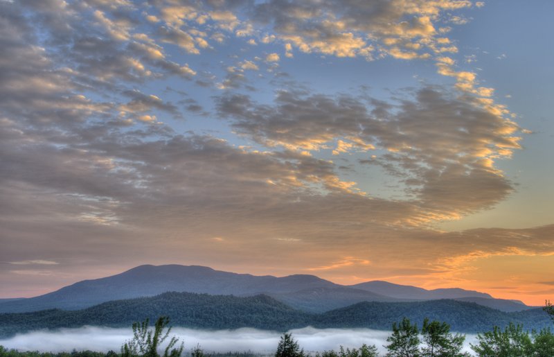Cloudscape - Above and Below.jpg :: The sky donates a little piece of itself for the trees to embrace.