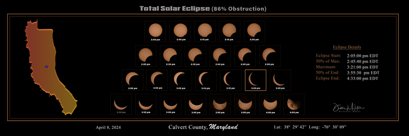 20240408 Total Solar Eclipse - Calvert County MD.jpg :: Once in a generation event over the skies of North America.  The Great Solar Eclipse as captured from Calvert County Maryland on April 8, 2024.