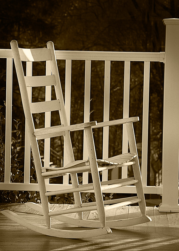 BW-Porch Rocker.jpg :: Late summer day in Clifton Forge, VA. 