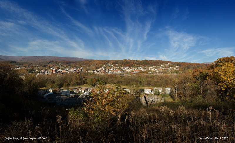CF Pano - Frazier Hill Rd.jpg :: This is a 6-shot panorama. Gotta thank Fernando Lopez for telling me about this location. Had to climb a fence and stand on the concrete base of a huge power pole just to see over the weeds and brush -- then spent several hours removing the powerlines from the scene.