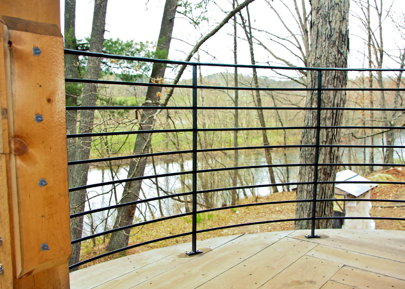 Curved Porch Rail_1.jpg :: Curved porch rails designed for minimal visual obstruction while maintaining strength and rigidity.