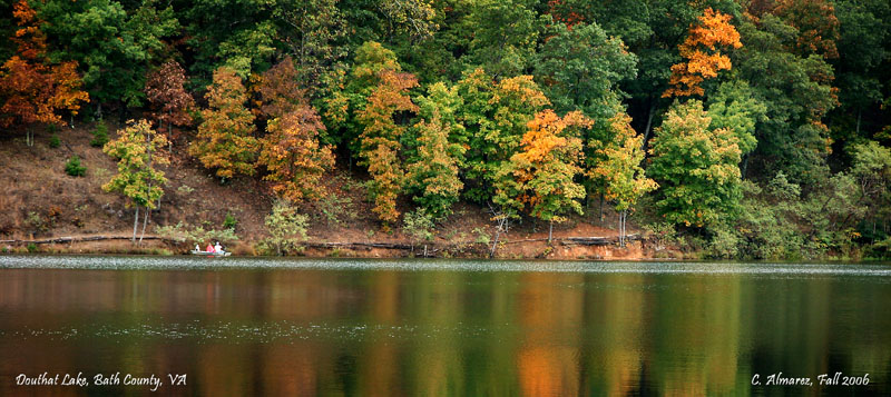 Dou-Douthat Lake Pano.jpg :: This is a 3-shot panorama taken at Douthat Park Lake in Fall of 2007.
