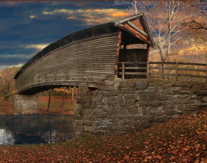 Humpback Bridge - 11x14 NB.jpg :: This is one of my favorite shots of Humpback Bridge -- and it's a composite image. The sky came from a random shot I took months before. I was surprised when the light on the face of the bridge matched the new sky so well.