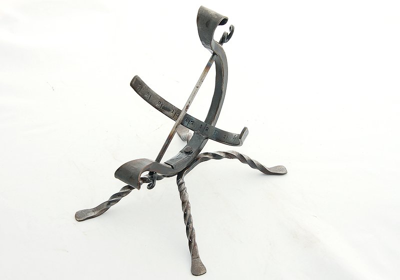 Sundial-3.jpg :: $75.00 - This table-top sundial will keep time in your garden and it will also pass the time as a conversation piece on your desk. Hours are stamped on the curved face. The piece is approx 4\