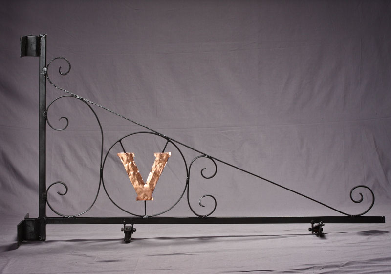 Vics Sign_0001.jpg :: Sign holder for Vic's Family Pizza in Clifton Forge, VA. Approx 58 inches long/wide and 36\