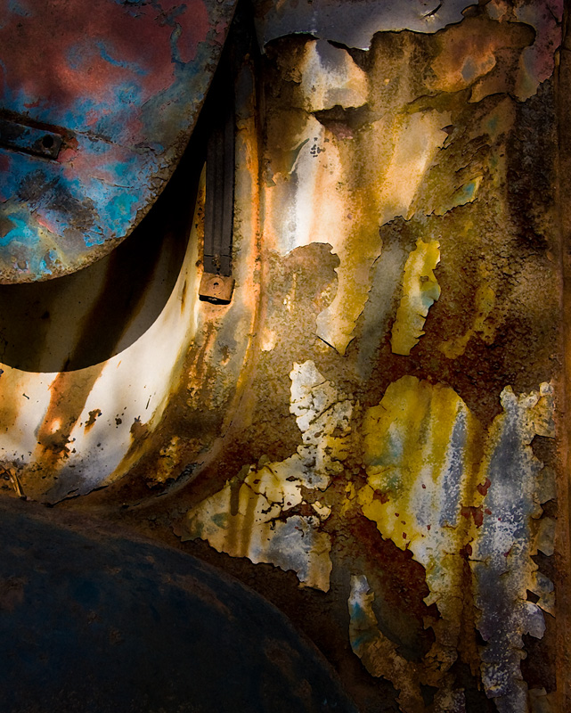 When Good Paint Goes Bad.jpg :: The rust pattern on this old Chevy was hit with some beautiful light when this shot was made (Oct 2008). I liked it right away and was glad to see that it printed as rich and colorful as it looked.