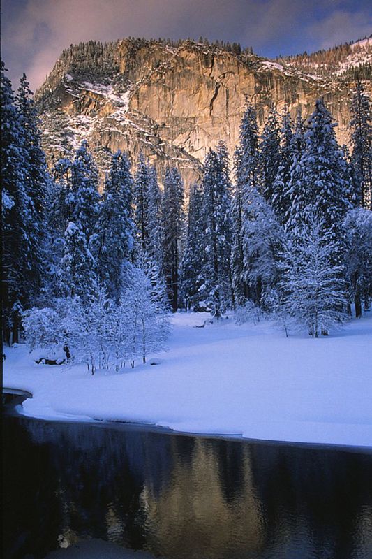 Sunset-lit Cliffs and Reflections Yosemite National Park (YO-0274).jpg