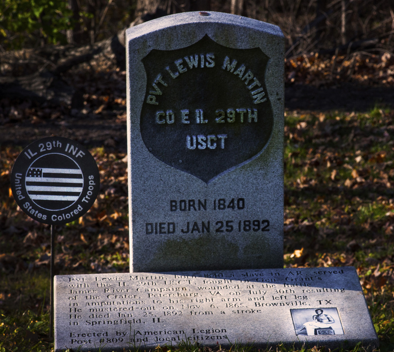 652.jpg :: Pvt. Lewis Martin, Illinois 29th Infantry, USCT (US Colored Troops), Born 1840, Died January 25, 1892