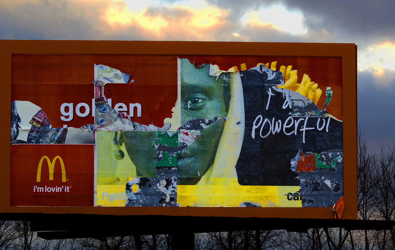 BillBoardDecatur.jpg :: Torn Billboard after a Storm, Decatur, Illinois