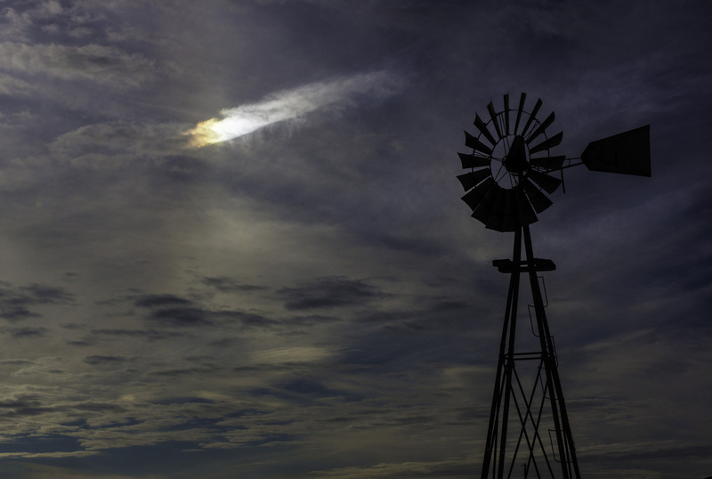SunDogWindmill_RedFrame.jpg :: Sun Dog and Windmill, Champaign County, Illinois
