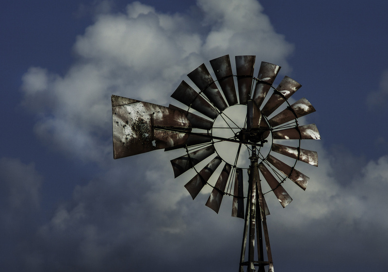 Windmill15Aug25_Redframe.jpg :: Windmill on an August Afternoon, DeWitt County, Illinois