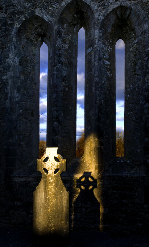 County Mayo Ireland 1.jpg :: Sunset at Monastery Ruin, County Mayo, Ireland