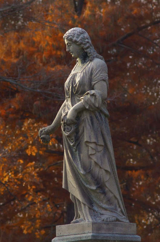 Million1.jpg :: Statue on Obelisk, Tombstone for Dr. John L. Million 1826-1902 (Age 76) and Mary, his wife 1832-1909 (Age 77)