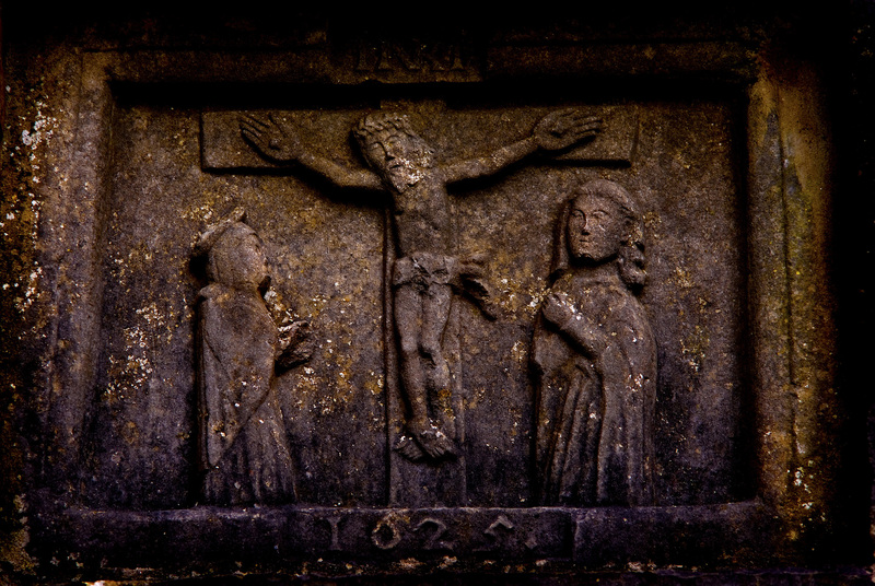 Tombstone Turlough Graveyard.jpg :: Crucifixion in Stone, Turlough Graveyard, County Mayo
