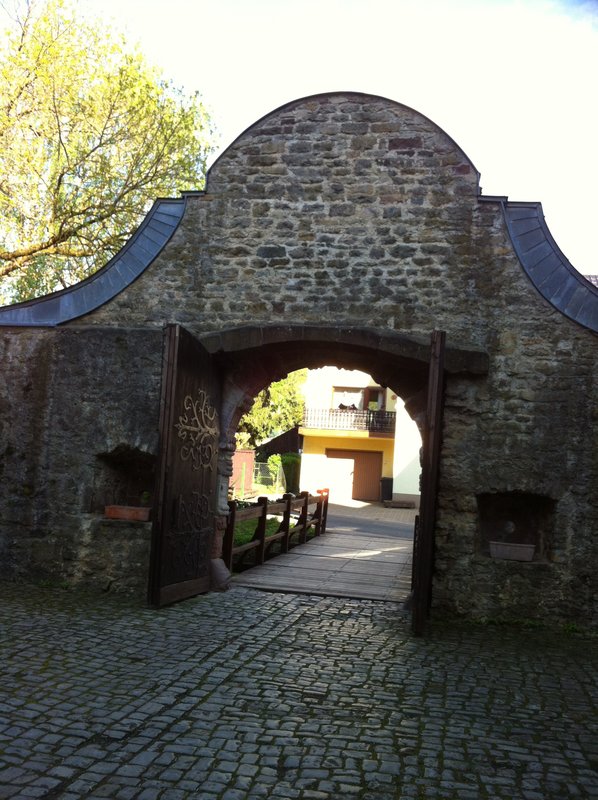 Entry Gate.jpg :: This Stone Entry Gate takes you to a lovely Restaurant, walking distance from my Mother's House