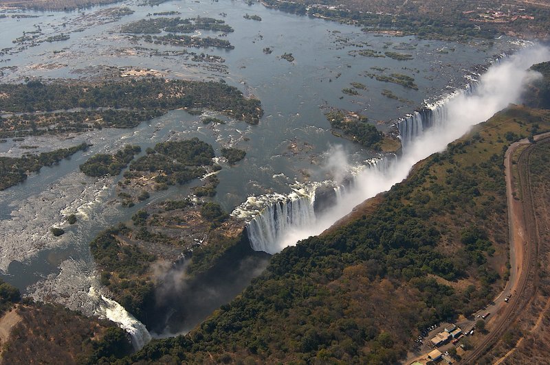 Victoria Falls from helicopter.jpg :: Victoria Falls from helicopter