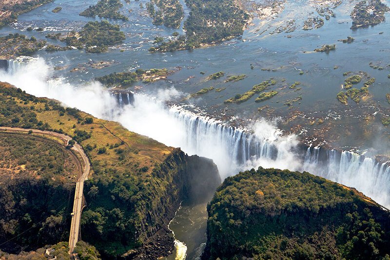 Victoria-Falls-copy.jpg :: Victoria Falls from a helicopter. One of The Seven Wonders of The World