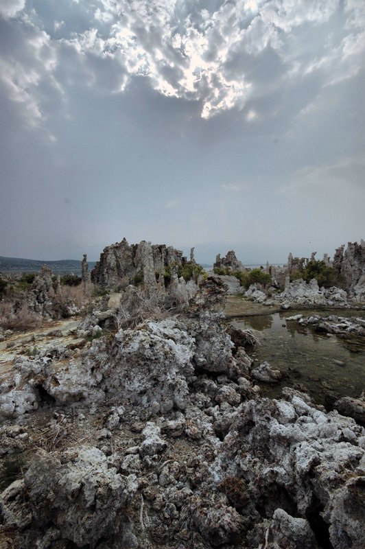 Blanket of Tufa.jpg :: This Blanket of sun bleached Tufa appears to have crumbled from age and the elements, in the background are stalactites seemingly taking there place.