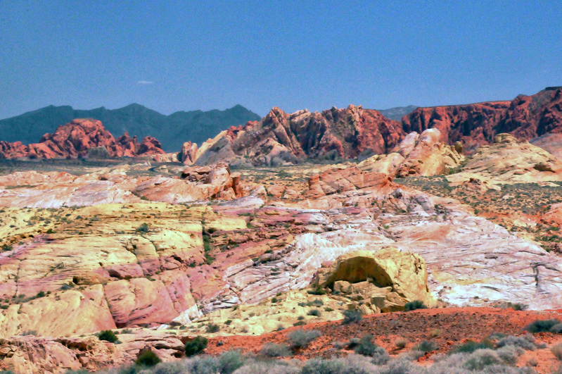 Rainbow Sandstone.jpg :: At every turn the scenes of the Valley of Fire are filled with enchantment and wonder. This scene captures all of the colors of the sandstone in its grandeur.  It is one of the most mystical and mysterious palette's on earth.
