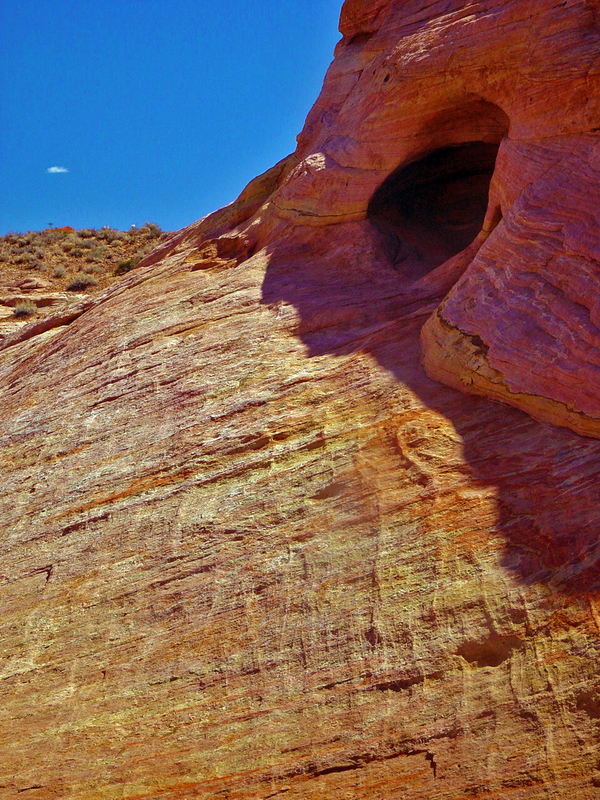 Sandstone caves.jpg :: Scattered throughout the valley are many cave like openings that invite exploring and offering unique views of the park.
