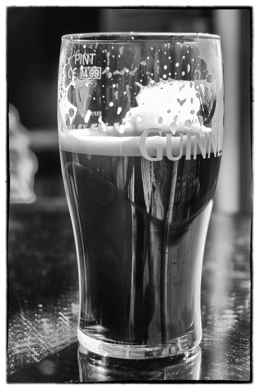 The Pint.jpg :: Guiness is available everywhere in Ireland unlike Stateside, there is a difference in freshness and taste and all for the better. If you tour the Guiness Plant you will be invited to the Gravity Bar on the top of the Brewery awaiting you is a freshly poured pint and a magnificent view of the city of Dublin with the Wicklow Mts in the background. A pint should be placed on your bucket list.