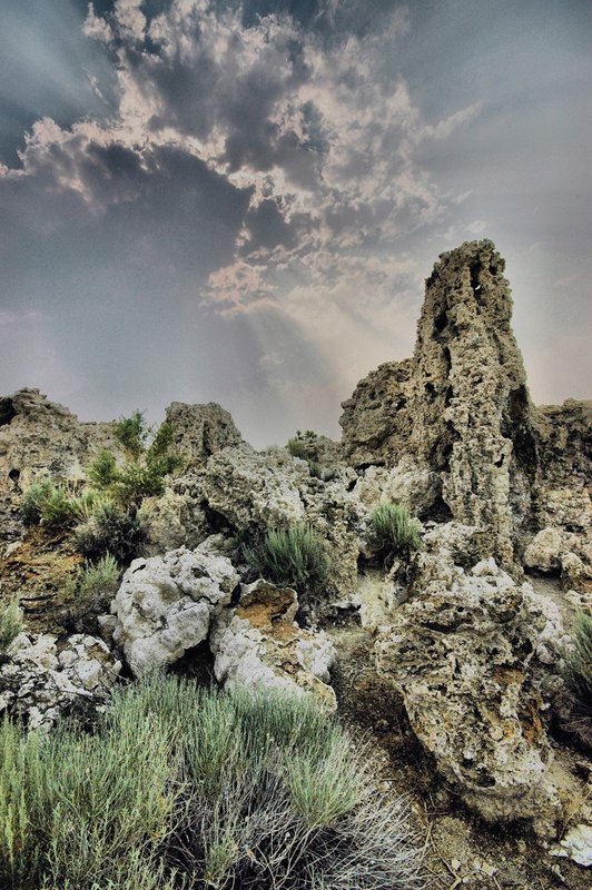 Tufa Stalactites.jpg :: Tufa and vegetation appears a short distance from the lake, I wondered if the lake had receded over the past centuries or maybe millions of years ago.