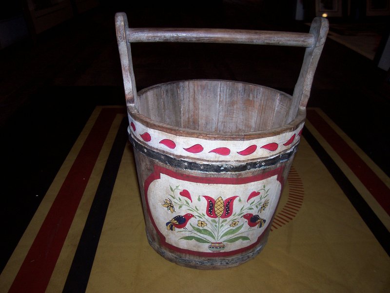 100_1748.jpg :: Vintage bucket. nicely  decorated  $125.00