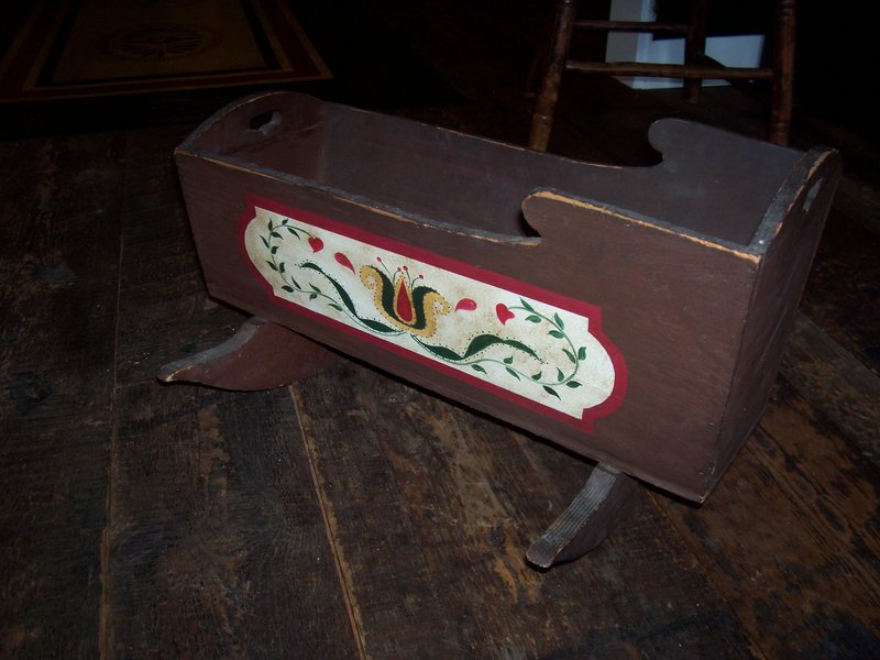 100_1876.jpg :: Antique cradle $ 125.00