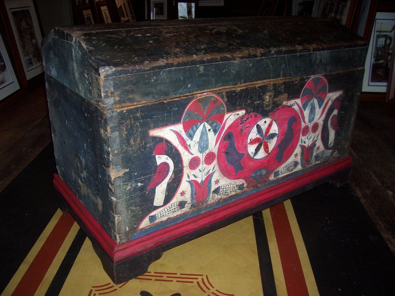 100_1878.jpg :: painted dome lid chest circa 1885. $550.00