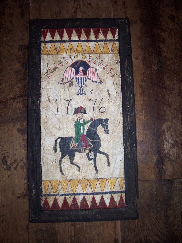 100_2006.jpg :: Antique door panel with George Washington  folk art decoration .  $95.00
