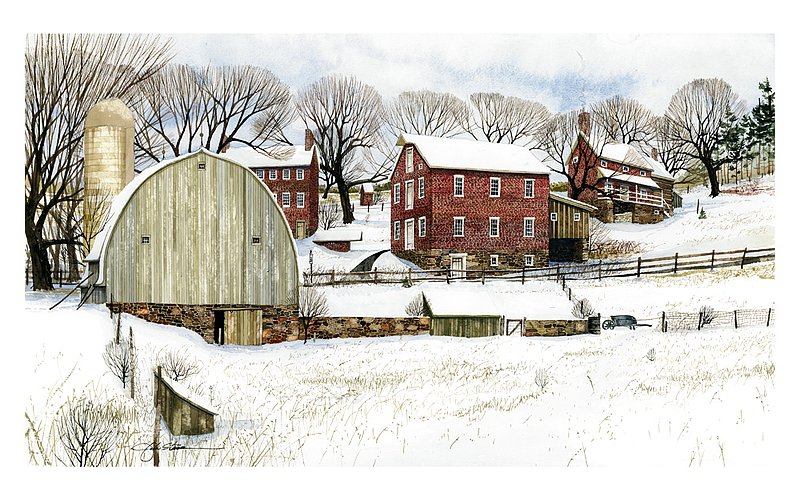 Brodbeck Mill.jpg :: Click on the BUY NOW button to browse sizes/prices or to place an order.  About BRODBECK MILL:  Brodbeck Mill is located on Brodbeck Road in Carroll County Maryland, not far from the Mason Dixon line.