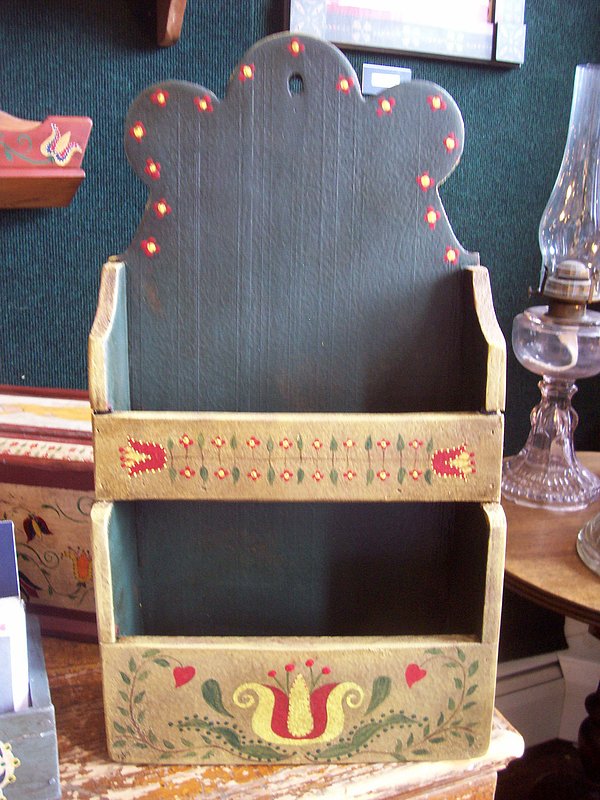 sold..1.jpg :: Dutch hanging wall pocket. Hand painted and hand aged. $125.00