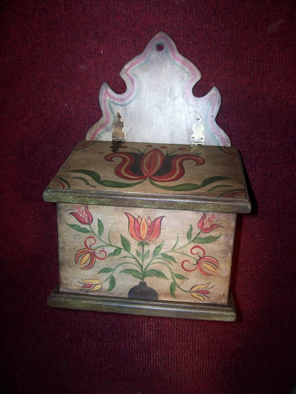 sold..15.jpg :: Dutch inspired hand painted salt box $95.00