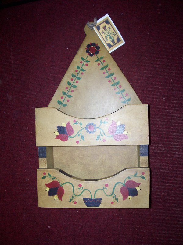 sold..30.jpg :: Hand Painted Dutch wall pocket 10x16 $95.00