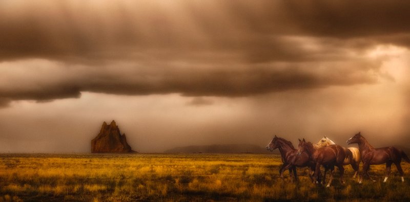 Shiprock New Mexico Storm4.jpg :: This image was chosen for the Camera Obscura Gallery exhibition in Denver. A limited edition will be printed and available for sale at $100 each