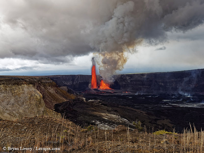 _BJL7779 - 32625 G9.jpg :: The white-tailed tropicbird, also known as Koa?'e kea in Hawaiian, is a seabird that breeds on tropical islands and lives in the crater walls of Kilauea volcanoes' Halemaumau Vent.
Adults have a 3' wingspan.
Episode 15 eruption Lava fountain, Kilauea volcano, Hawaii Volcanoes National Park, The Big Island of Hawaii. 3-26-25