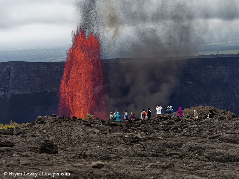 _BJL7883 - 32625 G9.jpg :: The white-tailed tropicbird, also known as Koa?'e kea in Hawaiian, is a seabird that breeds on tropical islands and lives in the crater walls of Kilauea volcanoes' Halemaumau Vent.
Adults have a 3' wingspan.
Episode 15 eruption Lava fountain, Kilauea volcano, Hawaii Volcanoes National Park, The Big Island of Hawaii. 3-26-25