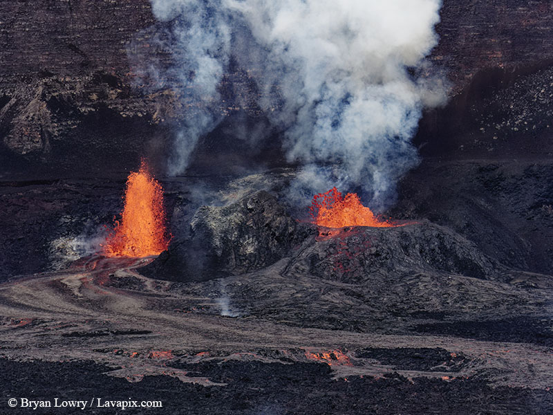 _BL_9151 - 32625 GH5(1).jpg :: The white-tailed tropicbird, also known as Koa?'e kea in Hawaiian, is a seabird that breeds on tropical islands and lives in the crater walls of Kilauea volcanoes' Halemaumau Vent.
Adults have a 3' wingspan.
Episode 15 eruption Lava fountain, Kilauea volcano, Hawaii Volcanoes National Park, The Big Island of Hawaii. 3-26-25