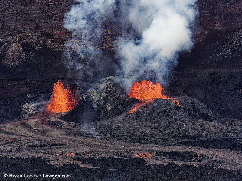 _BL_9154 - 32625 GH5.jpg :: The white-tailed tropicbird, also known as Koa?'e kea in Hawaiian, is a seabird that breeds on tropical islands and lives in the crater walls of Kilauea volcanoes' Halemaumau Vent.
Adults have a 3' wingspan.
Episode 15 eruption Lava fountain, Kilauea volcano, Hawaii Volcanoes National Park, The Big Island of Hawaii. 3-26-25