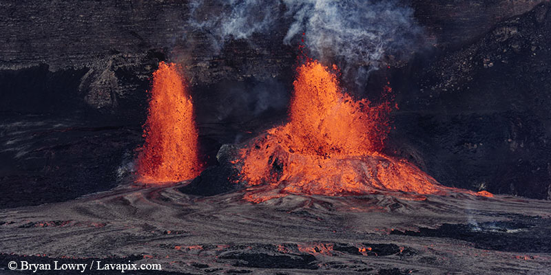 _BL_9171c 32625 GH5.jpg :: The white-tailed tropicbird, also known as Koa?'e kea in Hawaiian, is a seabird that breeds on tropical islands and lives in the crater walls of Kilauea volcanoes' Halemaumau Vent.
Adults have a 3' wingspan.
Episode 15 eruption Lava fountain, Kilauea volcano, Hawaii Volcanoes National Park, The Big Island of Hawaii. 3-26-25